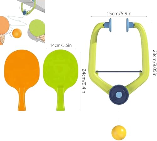 Door Ping Pong Game Over The Door, Adjustable Doorway Game Pingpong, Hanging Table Tennis Trainer Portable Set, (1 Pcs Trainer 6 Balls) Door Pong Game for Kids with Racket and Balls