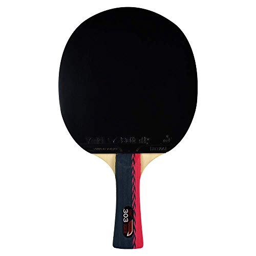 Butterfly B303FL Shakehand Table Tennis Racket - China Series - Racket and Case Set with A Combination Smooth & Pips-Out Rubber - Recommended for Beginning Level Players