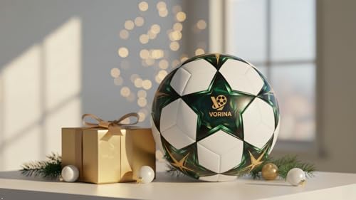 Soccer Ball Size 5 – Official Match & Training Ball, Waterproof Thermal Bonded PU Leather, Butyl Bladder, Kids Youth Adults, Indoor Outdoor, Includes Pump Needle & Mesh Bag