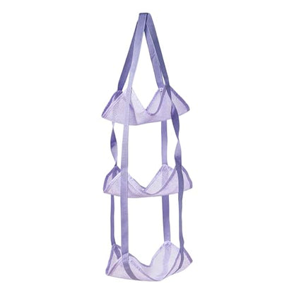 Basketball Holder Bag, Space-Saving Design, 83x33x33cm, 3 Tier Over The Door Ball Holder Bag, Soccer Equipment Organizer Bags, Quick Access Design, for Volleyball Football Gym - color: Aqua Violet