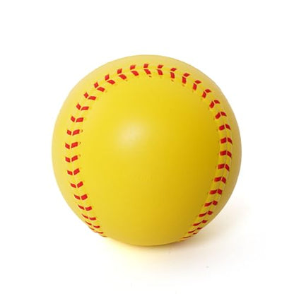 GKK 12 inch Foam Training Softballs, Yellow with Red Spray Lines 4-Pack Hitting Practice, Suitable for Girls, Practice Throwing, Safe for Soft Materials