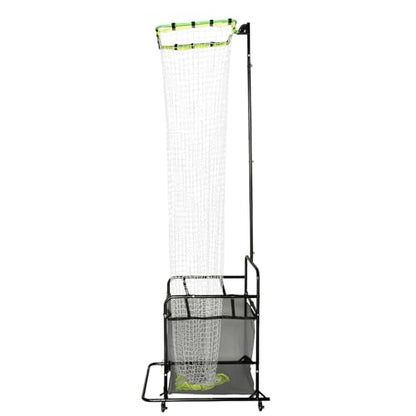 Volleyball Setter Training Equipment, Volleyball Setter Trainer Net Adjustable Angle & Height with Rolling Wheels & Ball Collection Bag for Professional Beginner Serving, Passing, Spiking