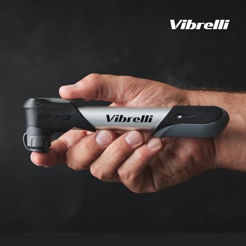 Vibrelli Mini Bike Pump - Presta & Schrader Bicycle Pump - 120 PSI Tire Pump for Road & MTB - No Valve Changing Needed - size: Pocket Pump