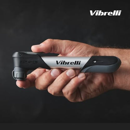 Vibrelli Mini Bike Pump - Presta & Schrader Bicycle Pump - 120 PSI Tire Pump for Road & MTB - No Valve Changing Needed - size: Pocket Pump