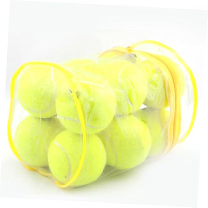 Happyyami 12pcs Pressureless Tennis Balls for Training and Practice Durable Felt for All Courts Tennis Machines and Outdoor Sports
