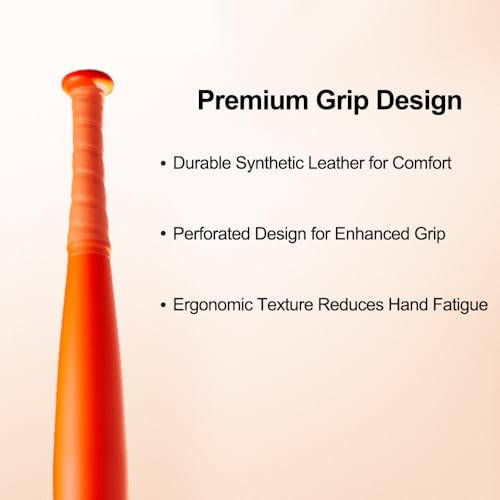 Baseball Bat, Aluminum One Hand 17-Inch Training Bat, Softball Bat, Home/Car/Self Defense, Batting Practice, Aluminum Bat, Truck Tire Checker Bat - color: Neon Orange