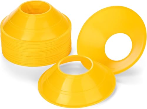 Mini Soccer Cones for Training, Football, Sports, Field Cone Markers Outdoor Games (Pack of 20) - color: Yellow