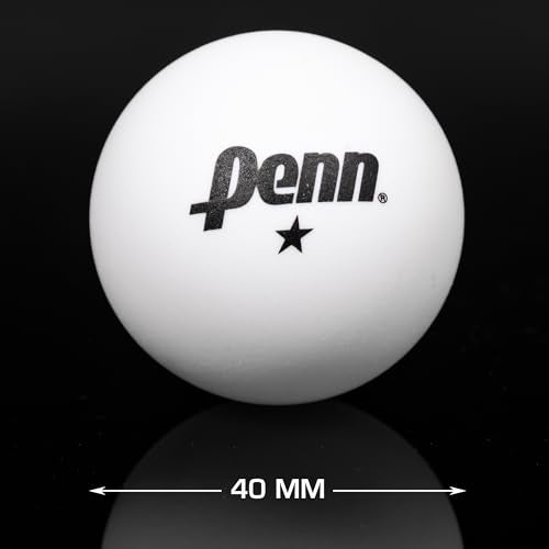 Penn 40mm 1-Star White Ping Pong Balls, Box of 36 Official Tournament Size Table Tennis Balls - size: 40mm (Pack of 2)