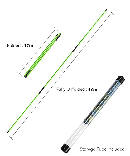 Golf Alignment Sticks - 48" Collapsible Golf Practice Rods for Aiming, Putting, Full Swing Trainer, Posture Corrector with Clear Tube Case, Golf Training Equipment