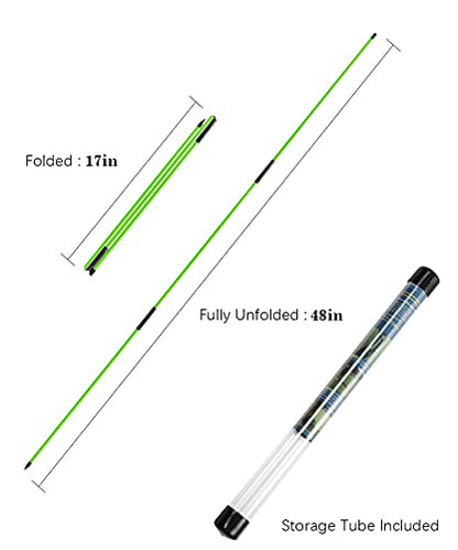 Golf Alignment Sticks - 48" Collapsible Golf Practice Rods for Aiming, Putting, Full Swing Trainer, Posture Corrector with Clear Tube Case, Golf Training Equipment
