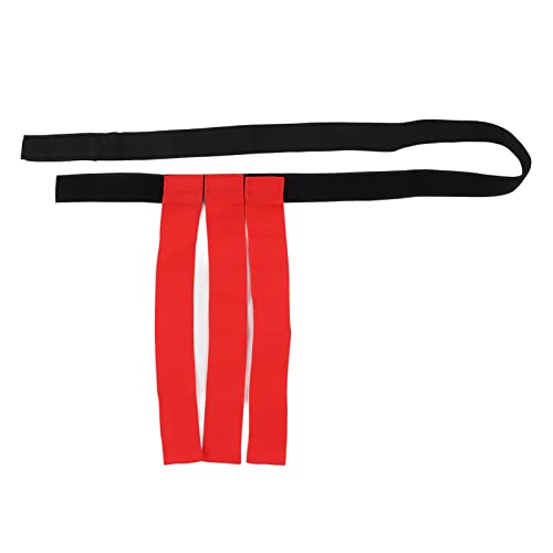 Football Waist Flag Belt Adjustable Polyester Training Belt with Bright Colors for Football Competition Kids Sports Outdoor Games Red