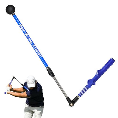 Golf Swing Trainer aid - Golf Training aid to Improve Hinge, Forearm Rotation, Shoulder turna and Grip.Portable Collapsible Swing Trainer Equipped with Golf Grip Trainer - color: BLUE