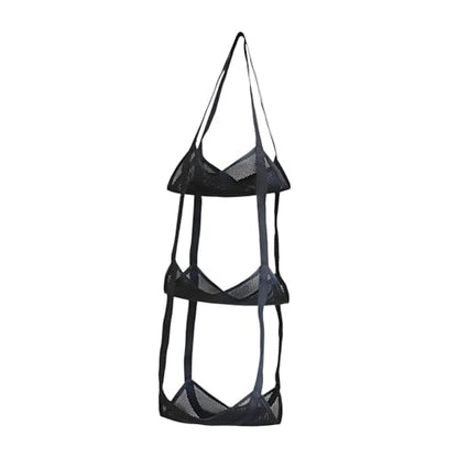 Sports Ball Storage Net Organizer,Vertical for Garage Wall Mounted Storage Bag Mesh Bag for Football Soccer - size: 3 layer