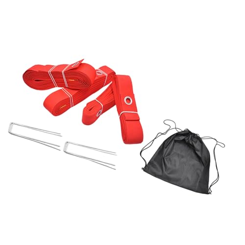 Beach Volleyball Line with Ground Nails Outdoor Volleyball Line Volleyball Courts Webbing Marker Enduring - color: Red