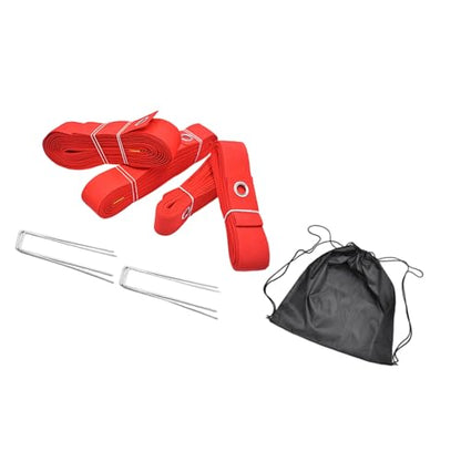 COOLHOOD Beach Volleyball Courts Boundaries Line Kits Beach Volleyball Line with Ground Nails Courts Webbing Marker with Ground Nails - color: Red