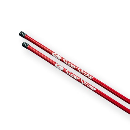 SuperStroke Golf Alignment Sticks 45" Fiberglass Rods, Full Swing Training Aid Kit, Help's with Posture Correction and Shot Accuracy (Set of 2) - color: Red