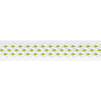 No-Sweat Diamond Grip for Pickleball Paddles, Tennis, Racquetball - color: White w/ Green Underlay, size: 1-Pack