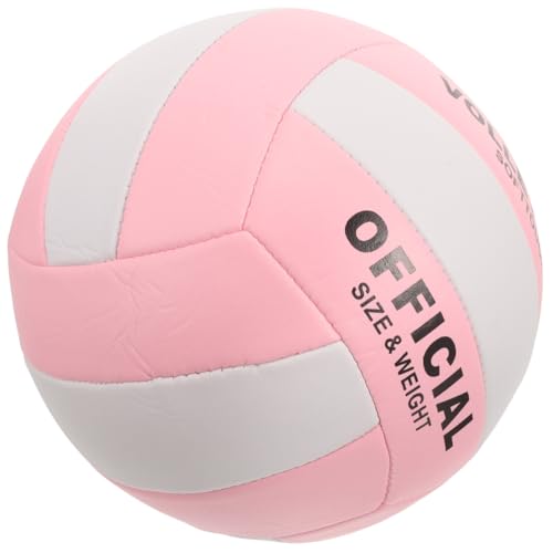 Soft Touch PU Volleyball for Indoor Training and Official Matches Ball with Control and Stability Eye-catching Pink and White Design for Sports Equipment