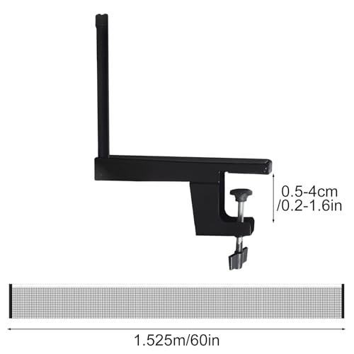 pingpongNet - Table Tennis Net, Adjustable Post Set, Quick Assembly with Clamps | Portable Replacement Accessory for Indoor Outdoor Games, Practice, Professional, Competition, Amateur Training - size: 0.5-4cm