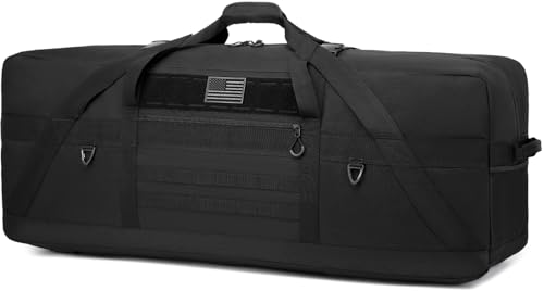 125L Extra Large Duffle Bag - Heavy Duty Duffle Bag with Multiple Pockets, Perfect as Camping Bag Travel Storage Tent Storage Sports Equipment Bag for Coaches & More, Black