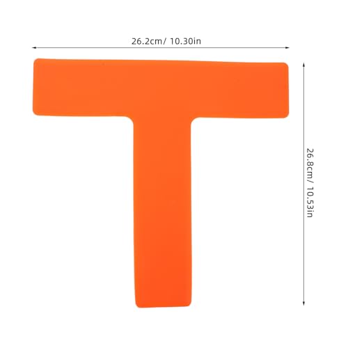 SOLUSTRE 4pcs T-Shaped Soccer Training Spot Markers Flat Court Floor Marking Pads Orange Agility Practice Equipment for Football Basketball Yard and Tennis Training