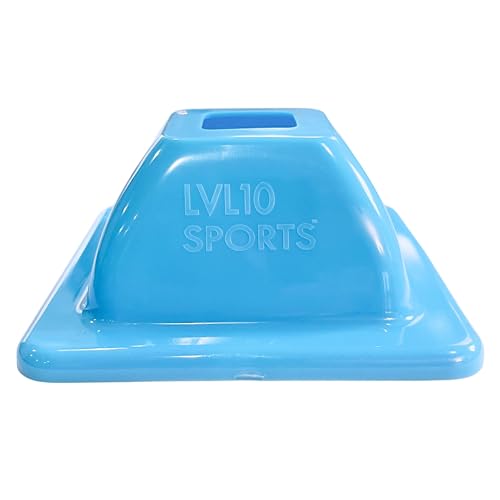 LVL10 Pro Training Cones - 2" Mini Soccer Cones for Sports Training - for Basketball, Football, Basketball and Agility Drills - Soccer Field Markers That Won't Crack, Slide or Fly - color: Neon Blue, style: 20 Pack