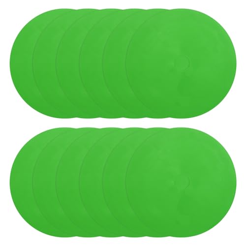 PATIKIL Spot Markers, Non-Slip Floor Dots Agility Markers Flat Field Cones Poly Dot with Hole for Gym PE - color: Green