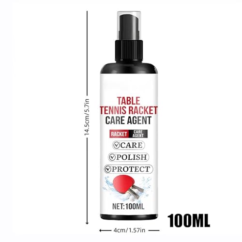 Table Tennis Paddle Cleaner Spray, Paddle Cleaning Protective Agent with Sponge, Table Tennis Racket Protectant Agent, for Home Gym Sports Practice Training Exercise Workout Indoor