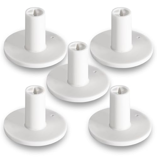 Rubber Golf Tees for Mats Adjustable Height Golf Simulator Tees, Indoor Outdoor Practice, Non-Slip Golf Mat Tees with Holder, Compatible with Driving Range & Golf Simulators - color: white 5 pack all 1.5"