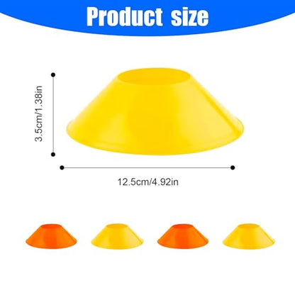 Fifizz 4 Pack Soccer Cones for Sports Training, Football, Soccer, Basketball, Coaching, Practice Equipment, 2 Yellow& 2 Orange，F001