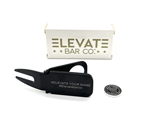 Multi-Use Magnetic Golf Club Holder, Golf Divot & Marker Tool - color: Black