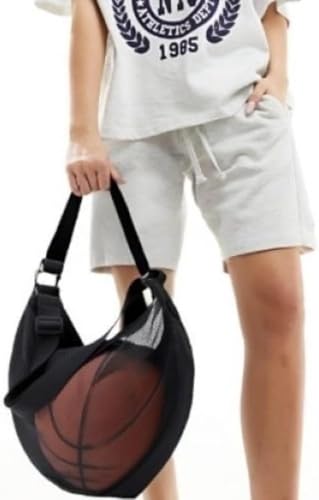 Large Capacity Mesh Sports Ball Bag Oxford Crossbody Shoulder Gym Training Sack for Basketball Football Volleyball