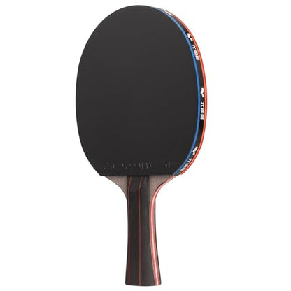 Ping Pong Paddle - 7-ply Carbon Fiber Blade - 2mm Premiere Sponge for a Larger Sweet Spot - Flared Handle for Increased Control - Performance Table Tennis Racket Set
