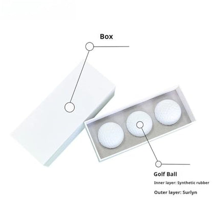 Compatible Universal Surlyn Golf Balls Set, White & Gold Tone Golf Balls with Storage Box for Daily Golf Practice Training - color: Lithium 6inch 6clws