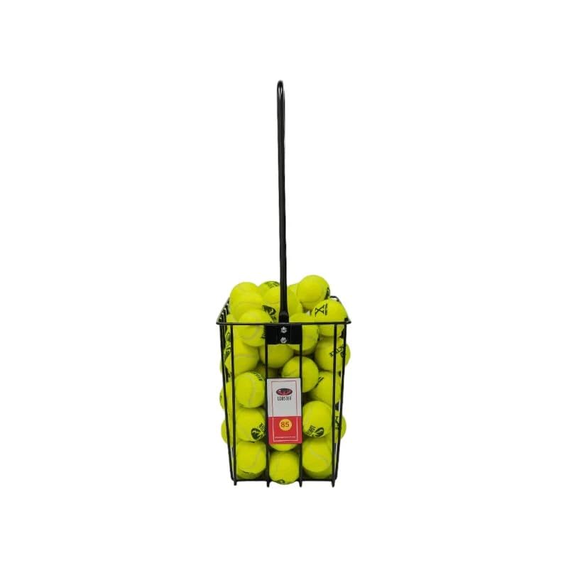 Lobster Sports Tennis Ball Hopper Basket - Durable 85 Count Ball Holder with Weather-Resistant Coating - Lightweight Tennis Ball Pickup Caddy for Easy Ball Collection