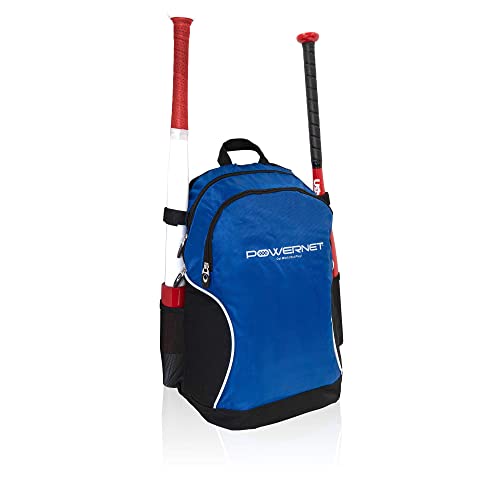 PowerNet Corbin Carroll Baseball Softball Backpack M, Choose from 3 Colors Red Black Blue, Dual Bat Sleeves, Padded Shoulder Straps, Fence Hook, Large Storage Capacity