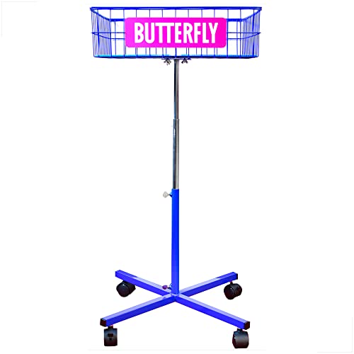 Butterfly Ball Trainer – Table Tennis Ball Holder for Training – Four Wheels Allow the Ball Trainer to Easily Move Around with You – Adjustable Height – Locking Wheels