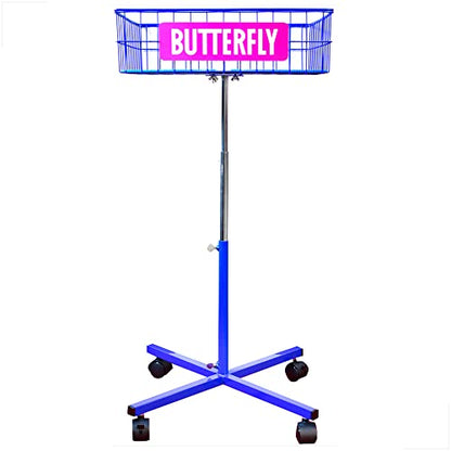 Butterfly Ball Trainer – Table Tennis Ball Holder for Training – Four Wheels Allow the Ball Trainer to Easily Move Around with You – Adjustable Height – Locking Wheels