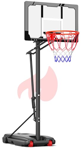 Basketball Hoop Outdoor with 33 Inch Shatterproof Backboard, Portable Basketball Goal System - style: 4.0-8.5FT (Gray)