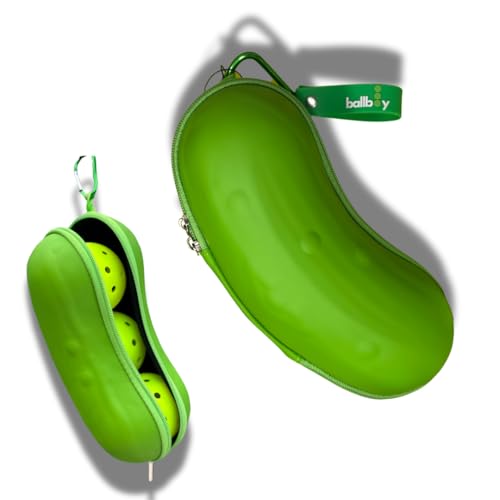 Pickleball Ball Holder – Clips to Fence or Bag, Holds 3 Balls, Zipper Pocket for Accessories, Lightweight Court Organizer