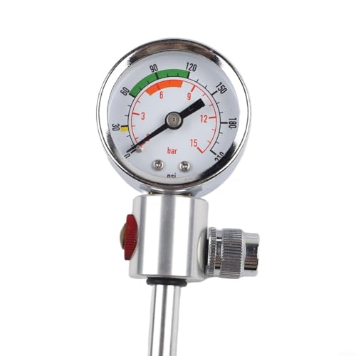 Portable Bike Pump, Aluminum Alloy Tire Inflator with Pressure Gauge, for American and Valves, Basketball Needle Included - size: Bicycle Model