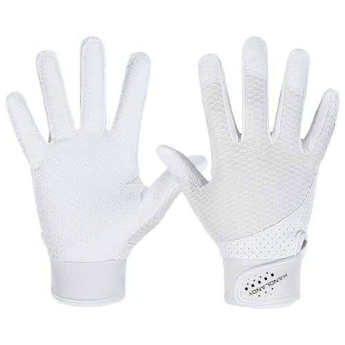 AIGEVTURE Baseball Bating Gloves Adult Youth Baseball Softball Batting Gloves Adult Kids Boys Girls - color: White, size: Kids X-Small