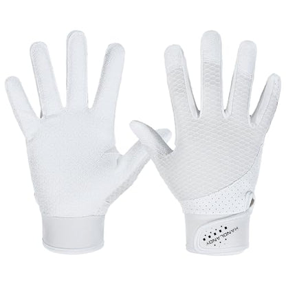 AIGEVTURE Baseball Bating Gloves Adult Youth Baseball Softball Batting Gloves Adult Kids Boys Girls - color: White, size: Kids Small