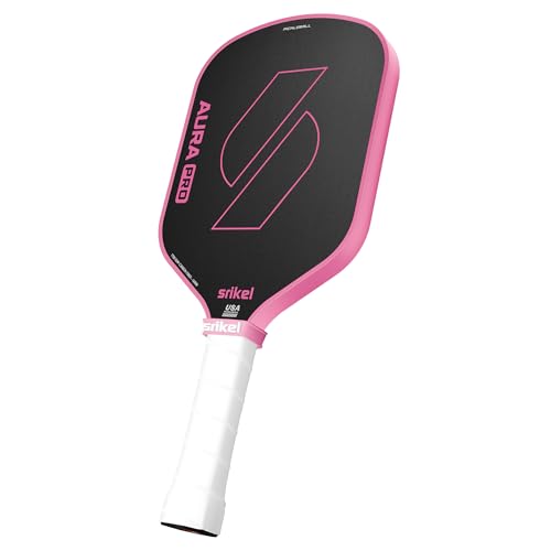 Pickleball Paddles, Raw T700 Carbon Fiber Pickleball Paddle, 16mm Power Polymer Core, Professional Rackets for Great Spin, Control & Precision Shots, USAPA Approved - color: Pink