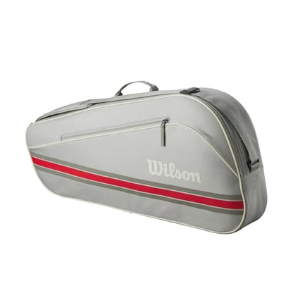 WILSON 2025 Team Tennis Racket Bags - color: Oats/Red, size: Holds up to 3 Rackets
