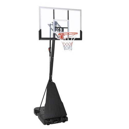 GarveeLife Basketball Hoop Outdoor 5.2-10 ft Portable, 47 in Shatterproof Backboard & Rebound Plate & Quick Adjustable Basketball Goal System for Kids/Adults in Swimming Pool/Driveway/Backyard