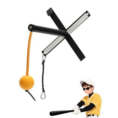 Portable Baseball/Softball Swing Trainer with Auto-Reset Tethered Ball | Easy Fence Mounting System for Solo Hitting Practice, Batting Training Equipment for Beginners & Pro