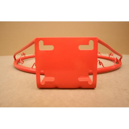 Basketball Rim Replacement Standard 18" Steel Rim Wall Mounted Basketball Goal Hoop with Net for Indoor Outdoor - color: Red