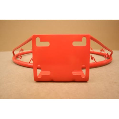 Basketball Rim Replacement Standard 18" Steel Rim Wall Mounted Basketball Goal Hoop with Net for Indoor Outdoor - color: Red