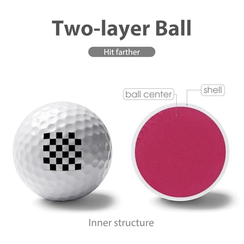 Black White Checkered Custom Golf Balls Soft Practice Training Golf Balls for Men Women Indoor Or Outdoor Use